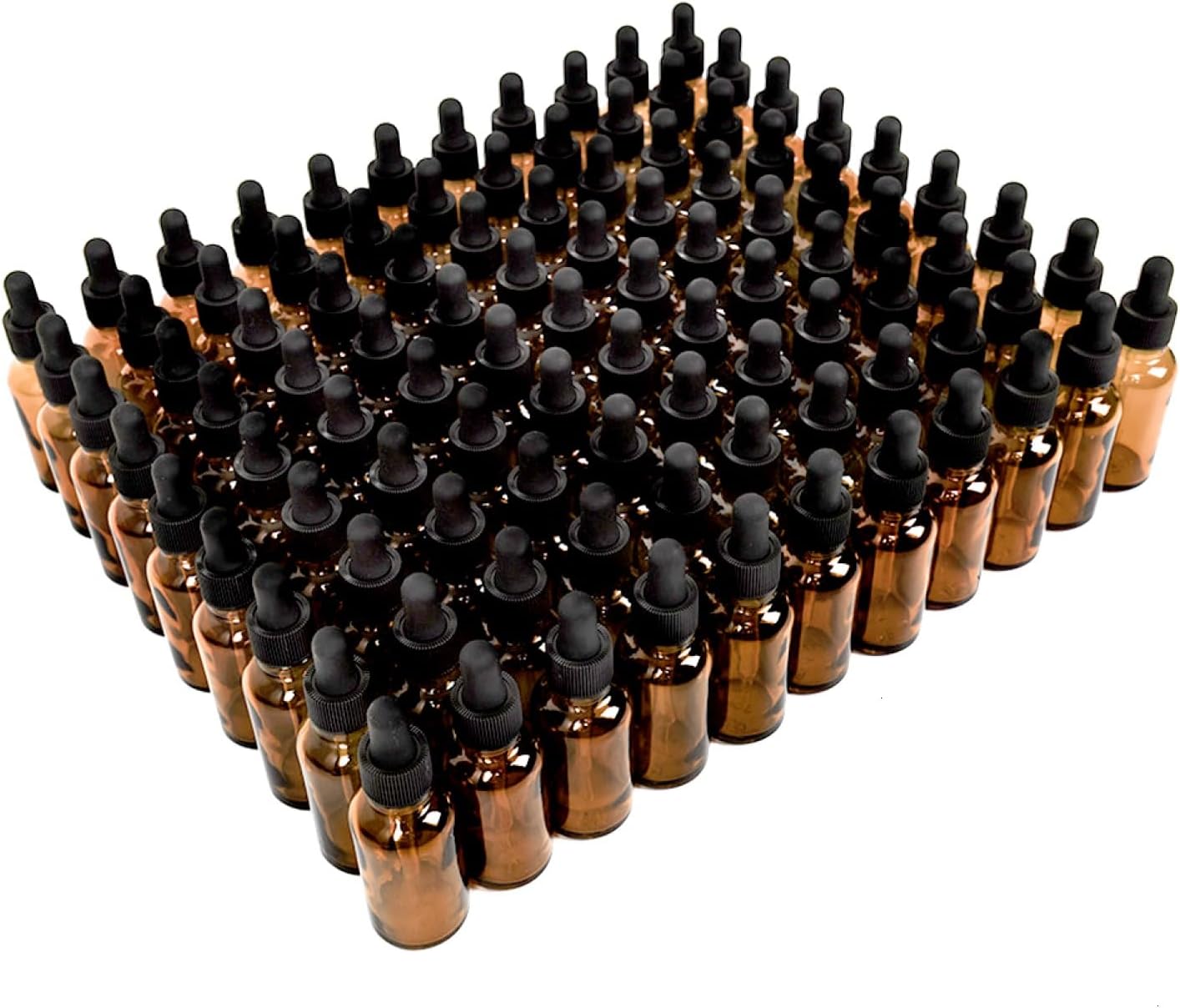 2oz Amber Glass Dropper Bottles for Essential Oils - 80 Pack