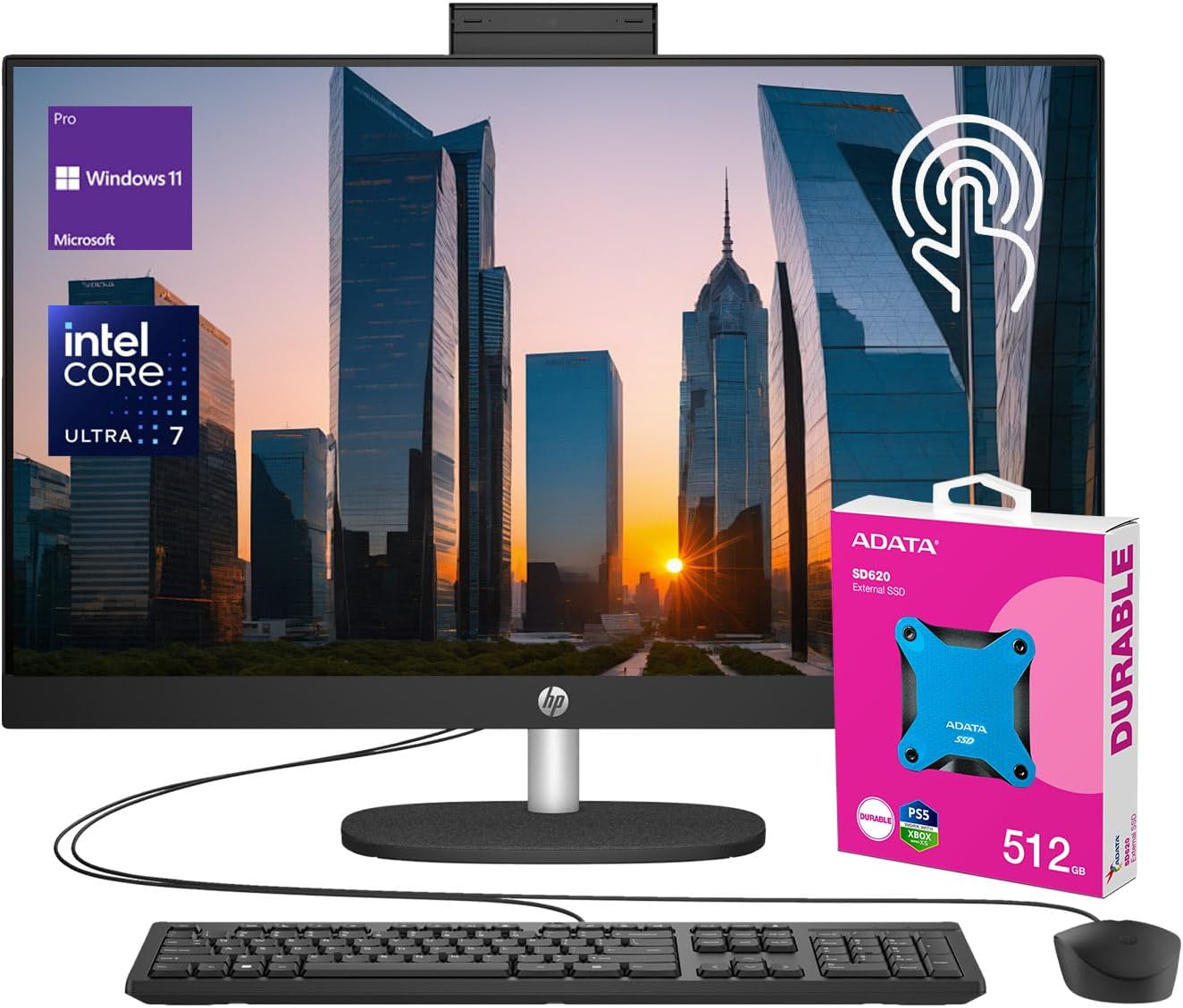 HP 27 FHD Touchscreen All-in-One Desktop with 64GB RAM