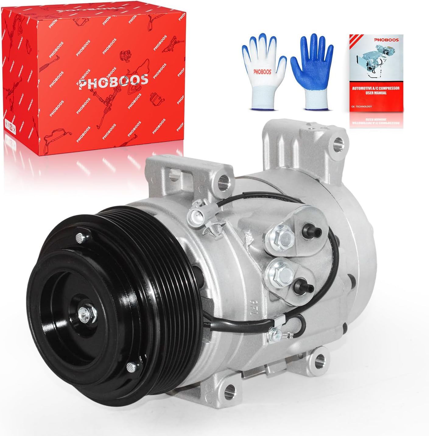 PHOBOOS A/C Compressor with Clutch for Toyota Tacoma 2005-2015