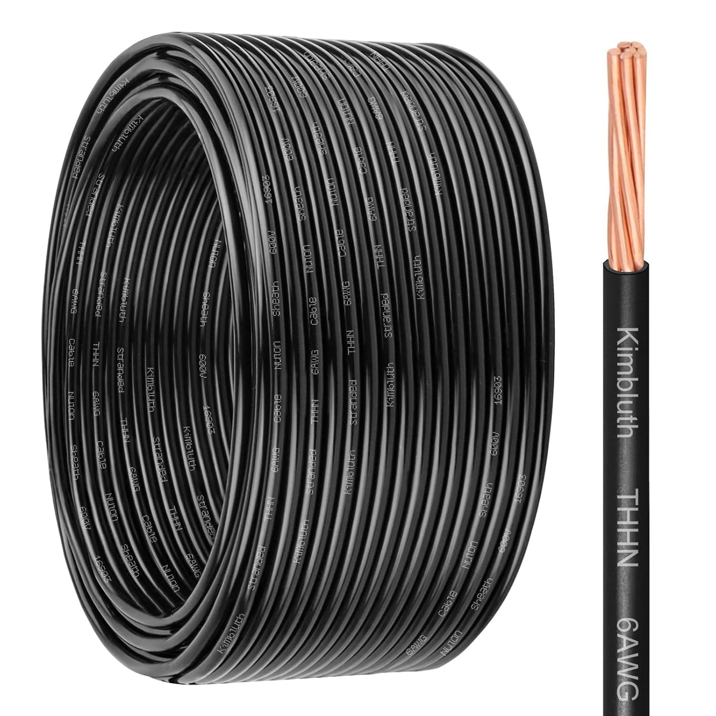 THHN Wire 6 Gauge 100 FT Stranded Copper Wire for Versatile Use