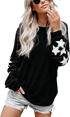 Blooming Jelly Womens Knit Pullover Sweater with Star Print