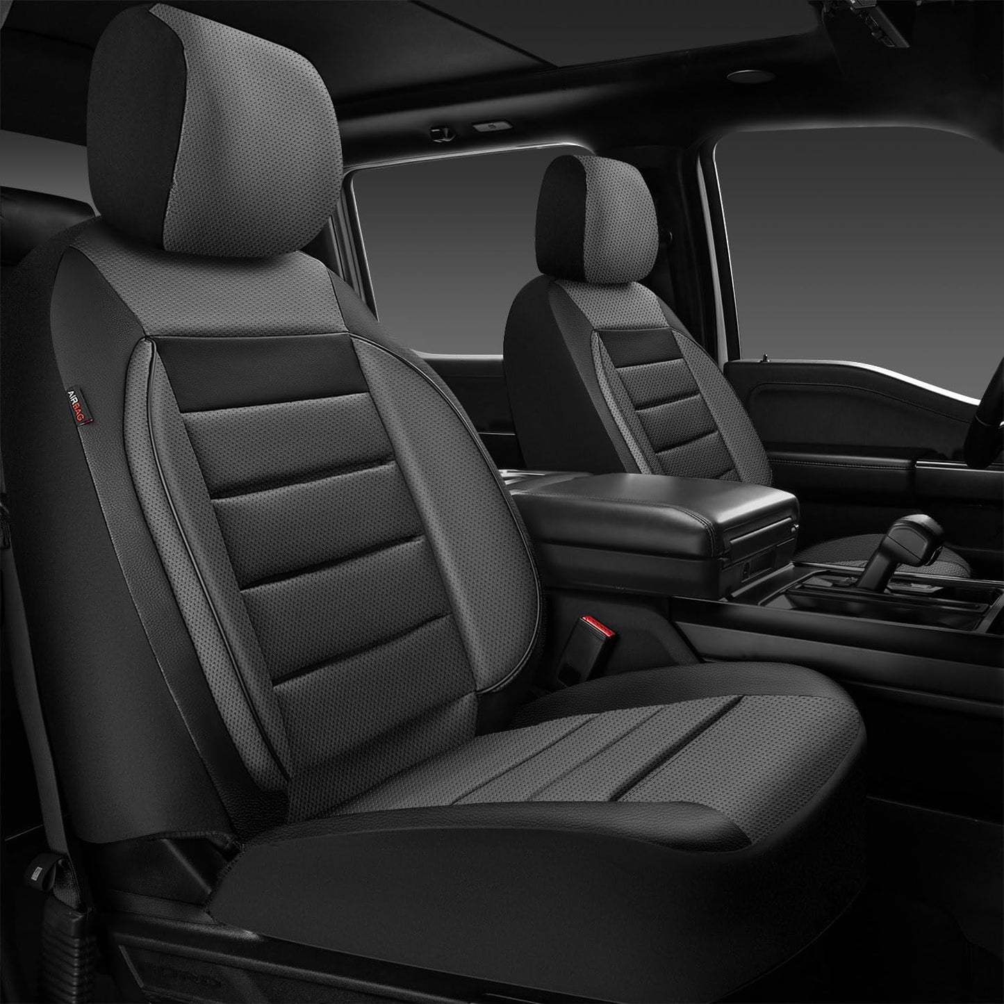 CAR PASS Leather Car Seat Covers for Front Seats - Stylish & Durable