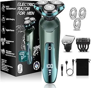 Electric Razor for Men with LED Display and Waterproof Design