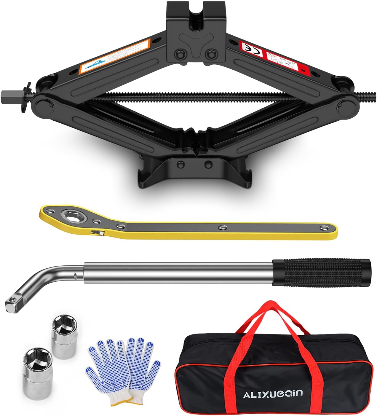 Car Jack Kit for 2 Ton Vehicles - Scissor Jack Tire Changing Tool