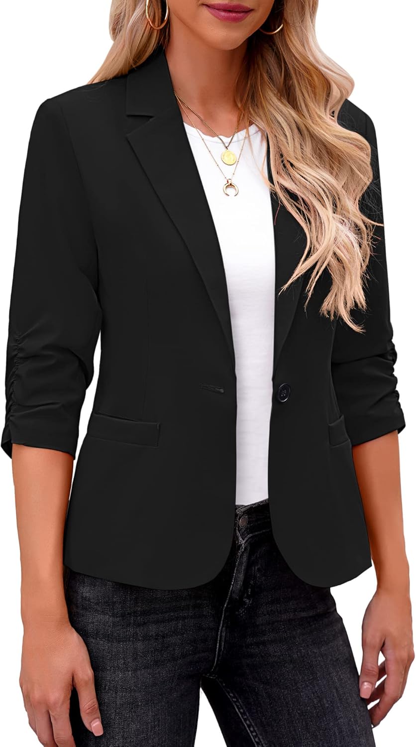 Stylish 3/4 Sleeve Blazer for Women by LookbookStore