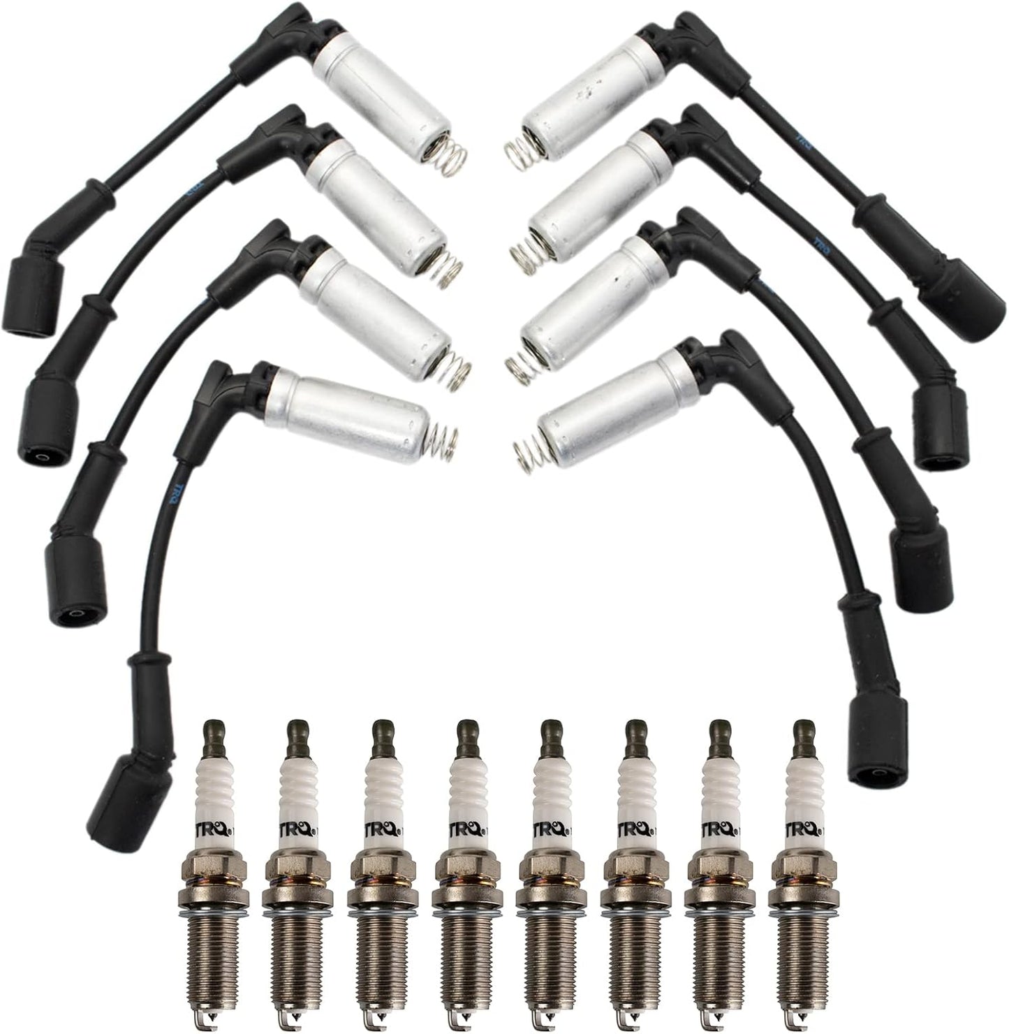 TRQ Ignition Kit Spark Plugs Wire Set for Cadillac and Corvette
