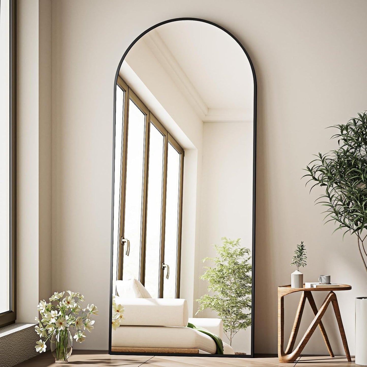 GLSLAND Arched Full Length Mirror - Elegant Floor Mirror Design