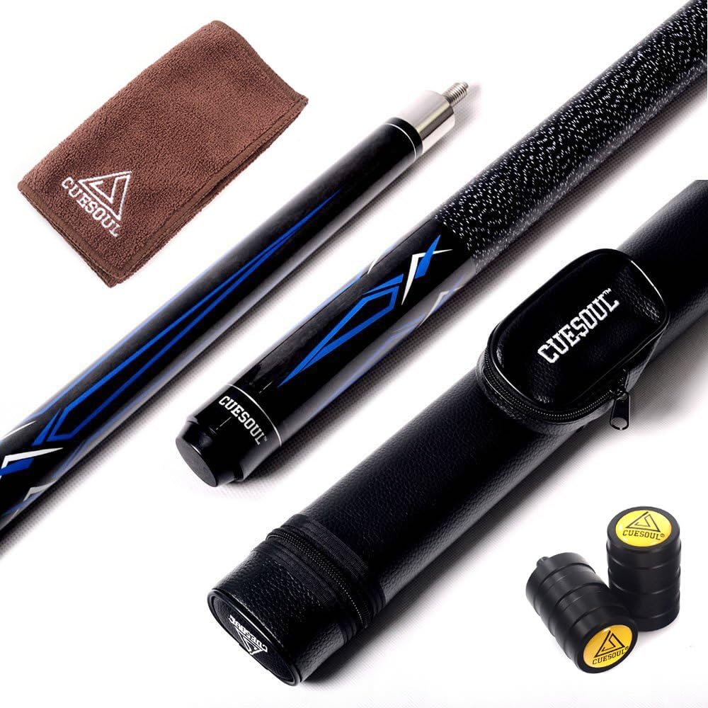 CUESOUL 58 Inch Maple Billiard Stick Pool Cue Set for Players