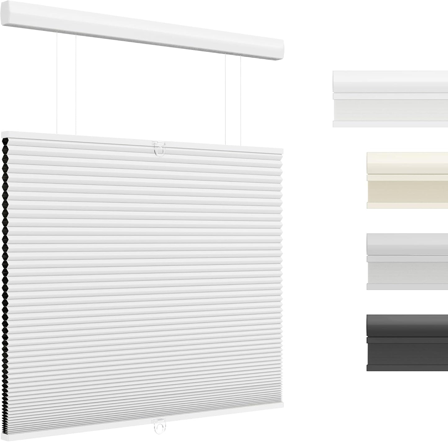 Top Down Bottom Up Cellular Shades for Indoor Windows - White
