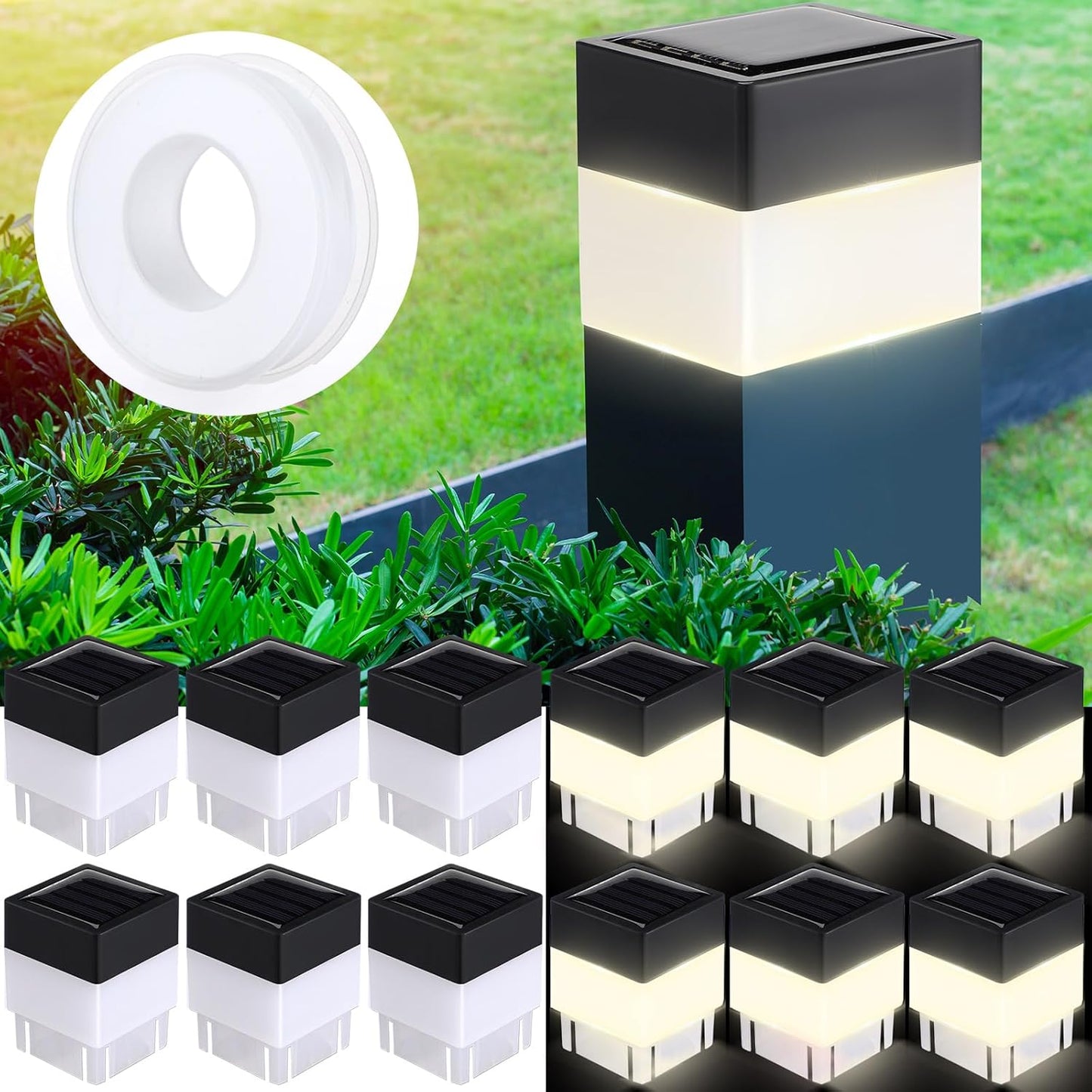 Hicarer Solar Fence Post Cap Lights for Garden and Outdoor Use