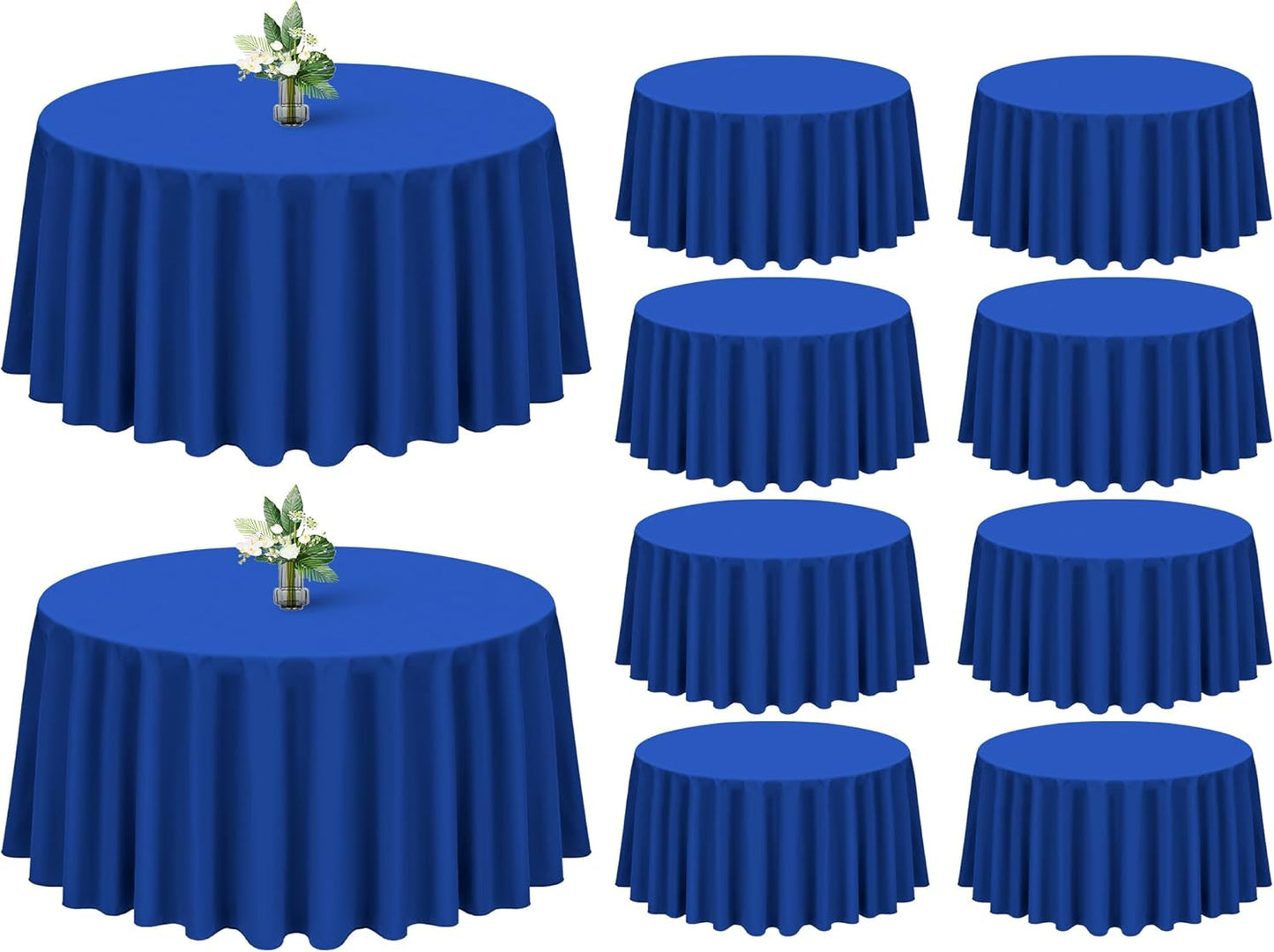 Showgeous 10 Pack Royal Blue Round Tablecloths for Events
