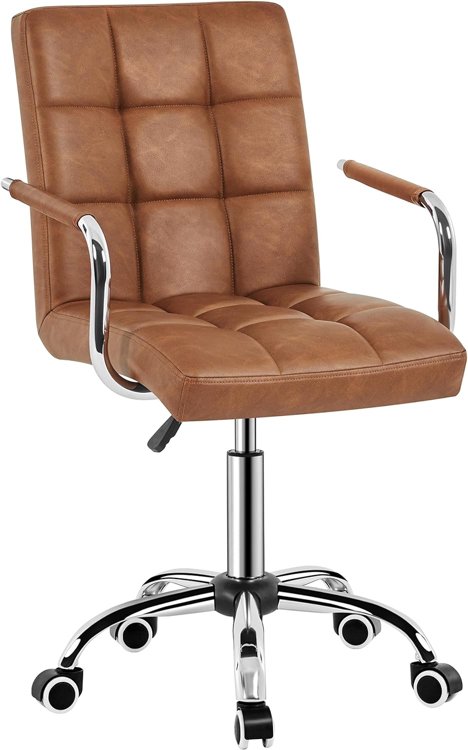 Yaheetech Retro Brown Office Chair | Comfort & Style