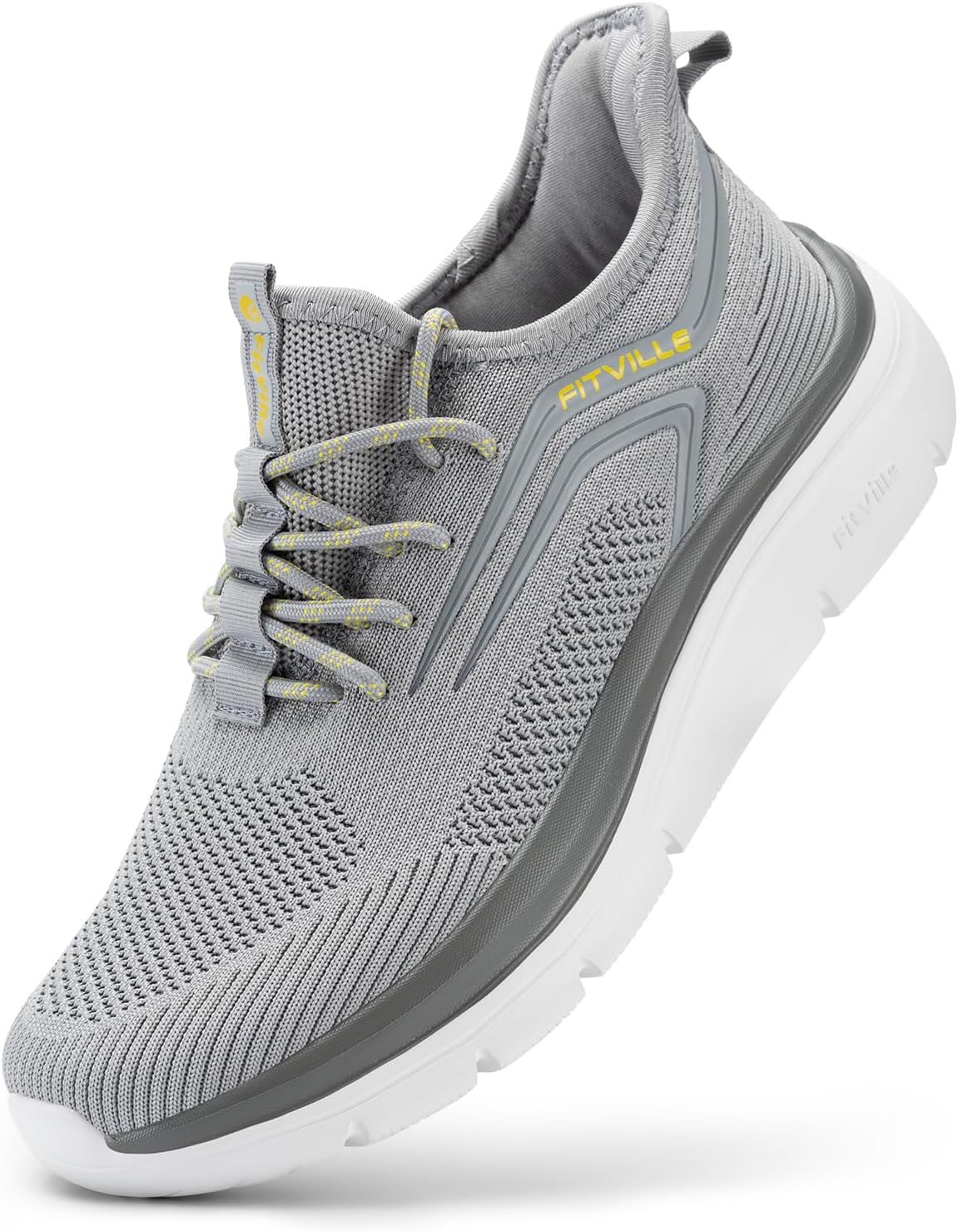 FitVille Men's Wide Walking Shoes for Flat Feet - Cloud Strider V1