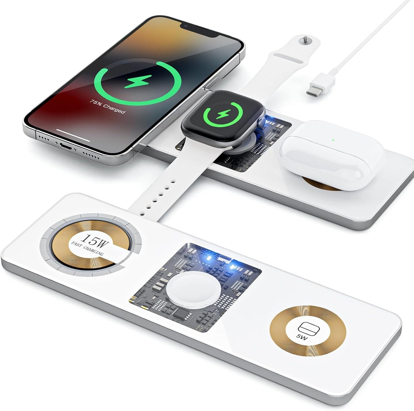 NEZART 15W Wireless Charger with Sleep-Friendly Light