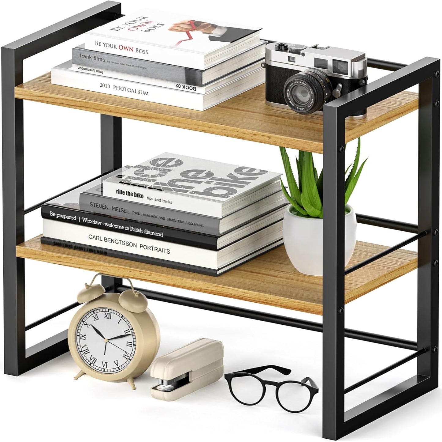 Wood Desk Shelf Organizer - Stylish Storage Solution