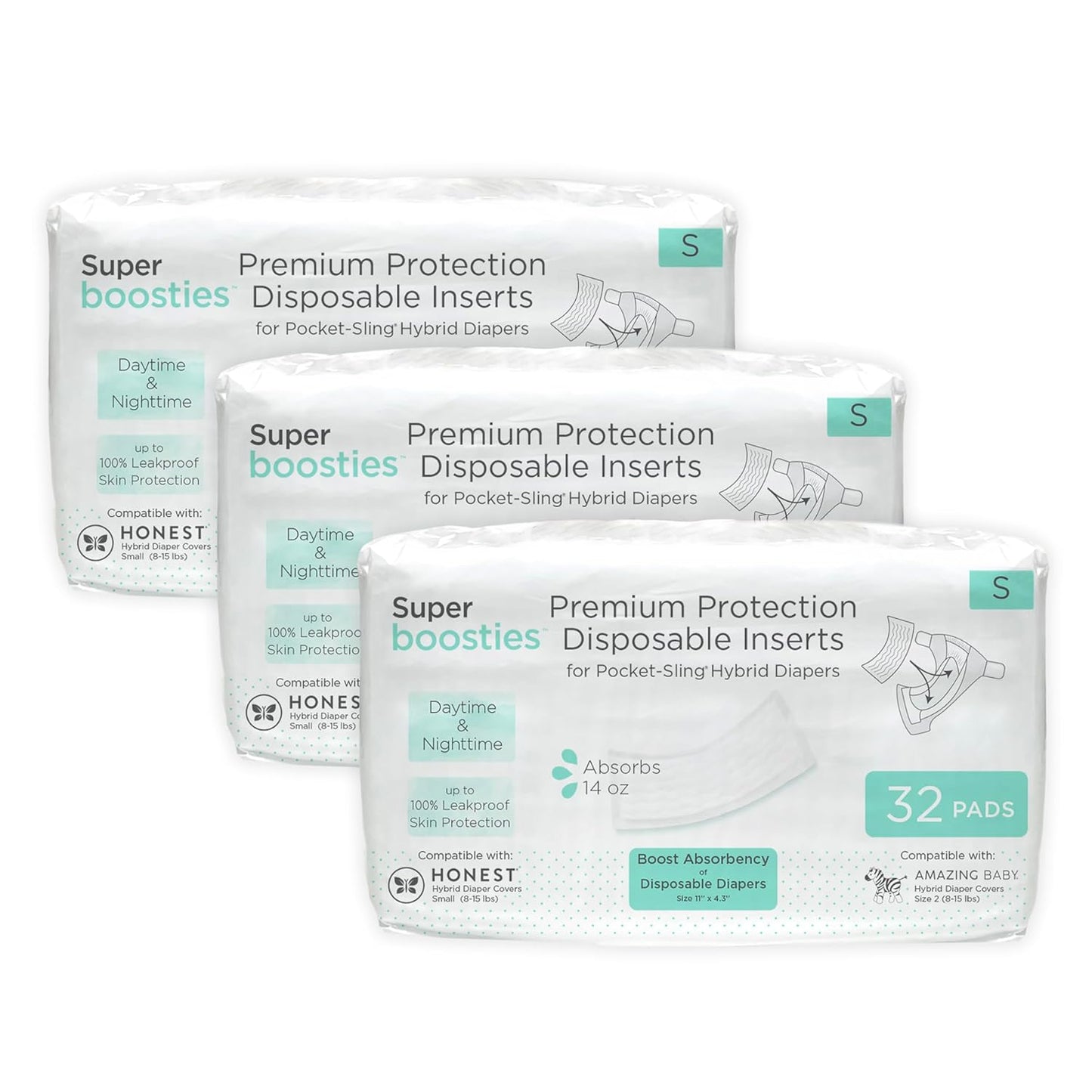 Leak-Free Nights: Super Boosties Inserts for Pampers, 96 ct