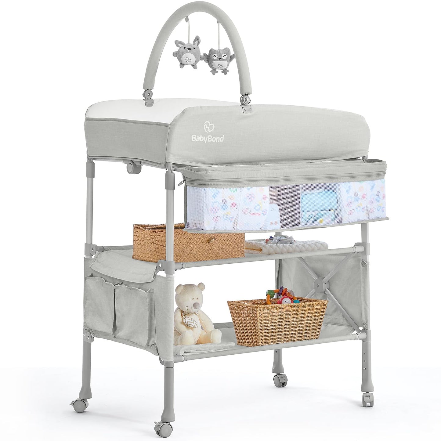 BabyBond Portable Baby Changing Table for Easy Diaper Changes