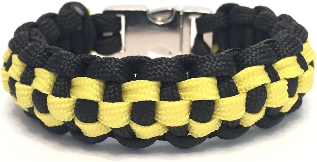 Tru550 Paracord Bracelet: Yellow/Black Checkered - Size 8.5