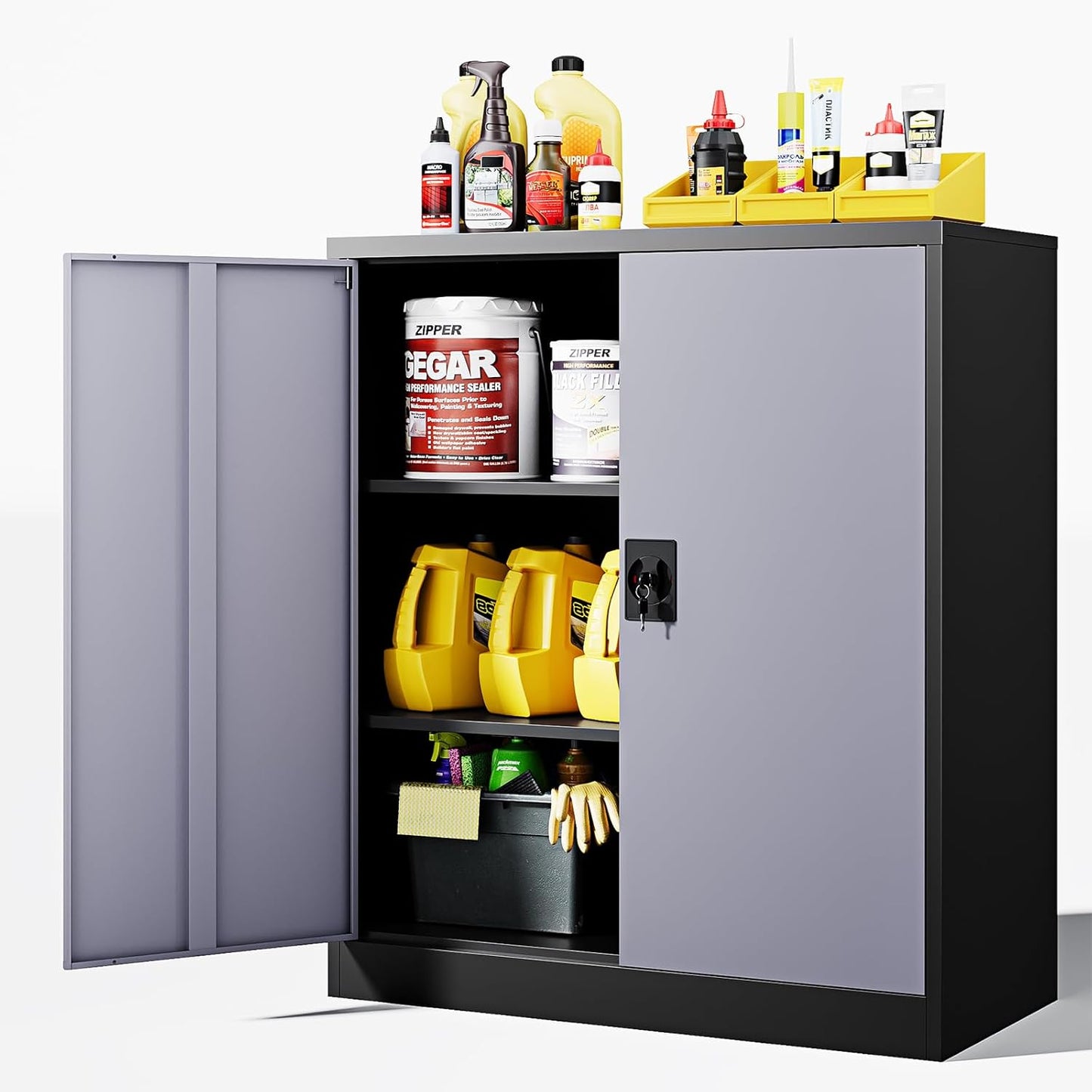Letaya Metal Storage Cabinets with Lock Door for Home and Office