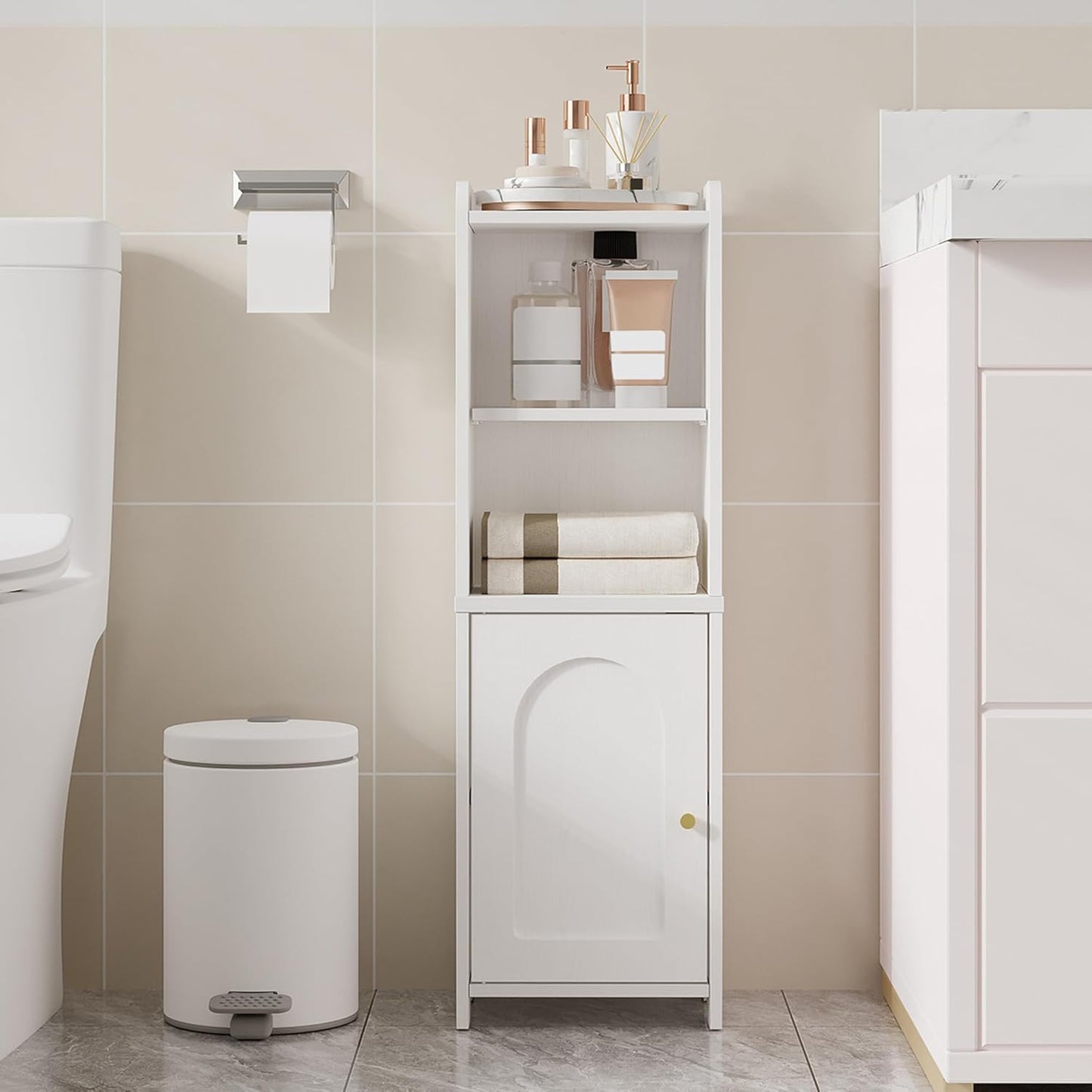 Bathroom Storage Cabinet with Adjustable Shelves for Small Spaces