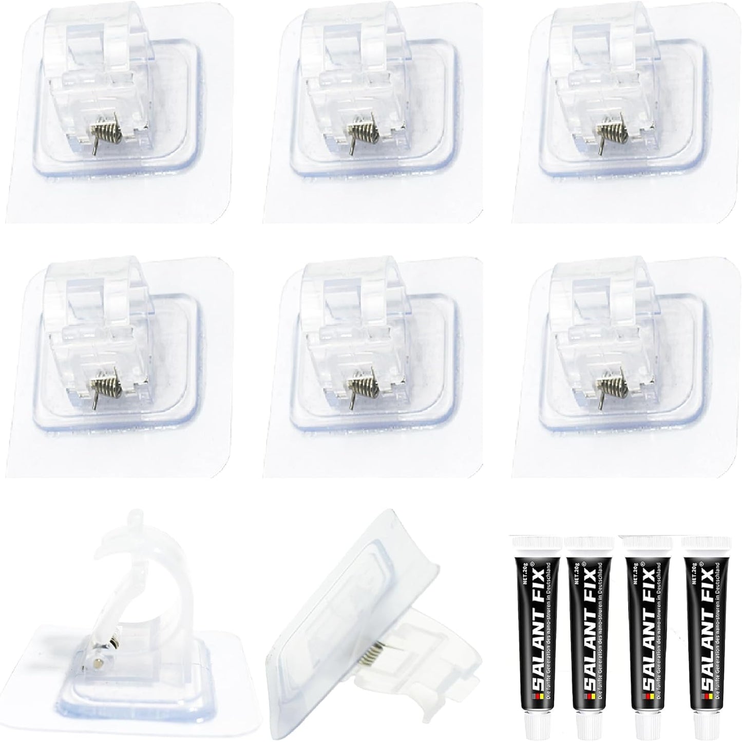 44lb Heavy Duty Adhesive Curtain Rod Hooks - No Drilling, No Damage