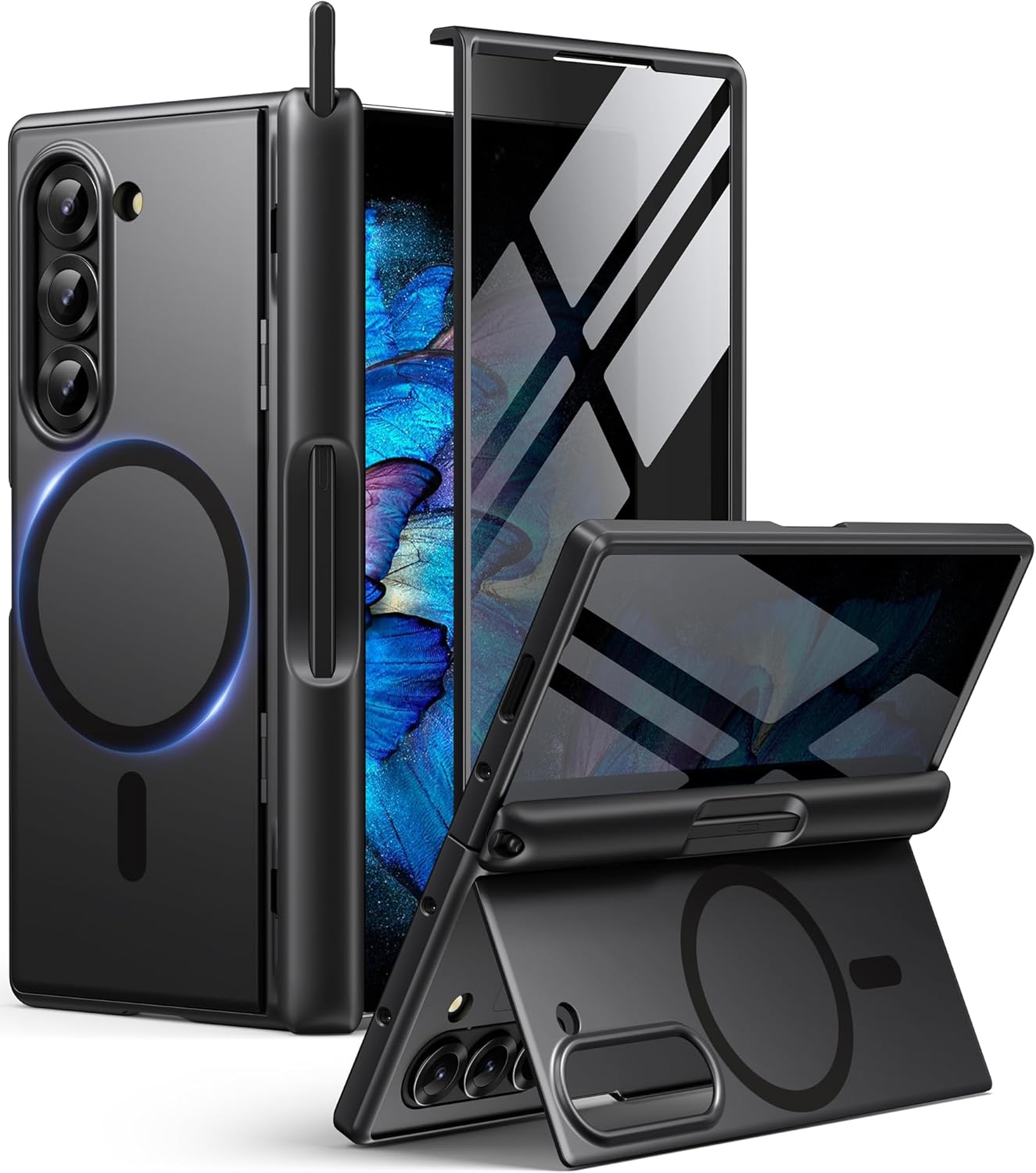 Z Fold 6 Case with Privacy Screen Protector and Kickstand