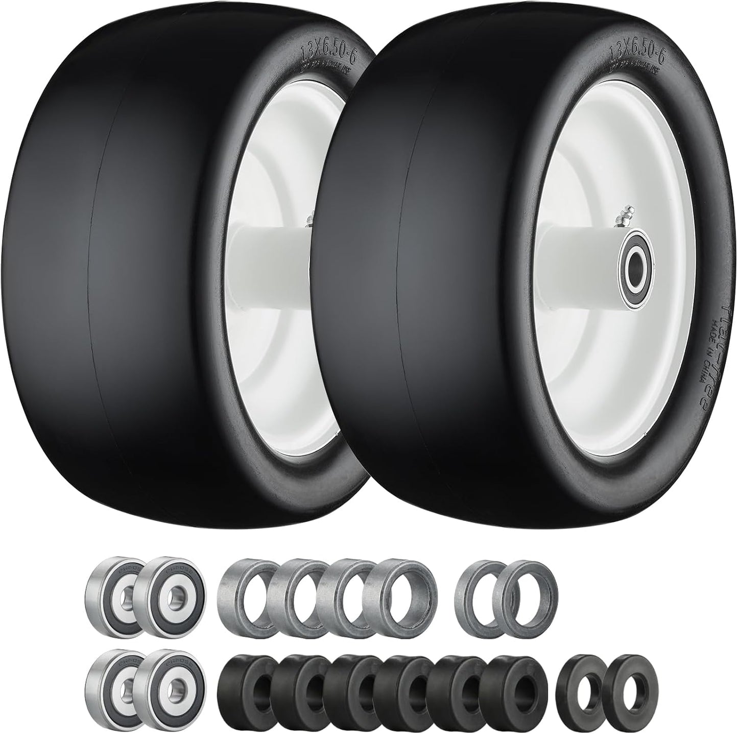 Cubesprings 13x6.50-6 Flat Free Lawn Mower Tires for Zero Turn