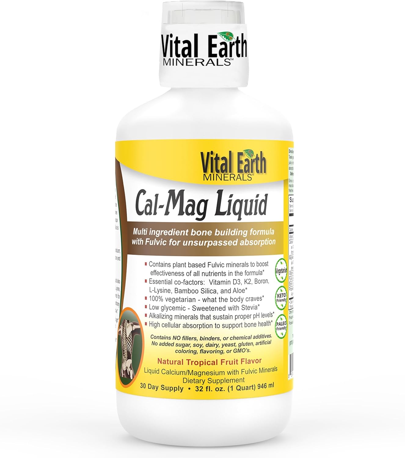 Vital Earth Minerals Cal-Mag Liquid Supplement for Strong Bones