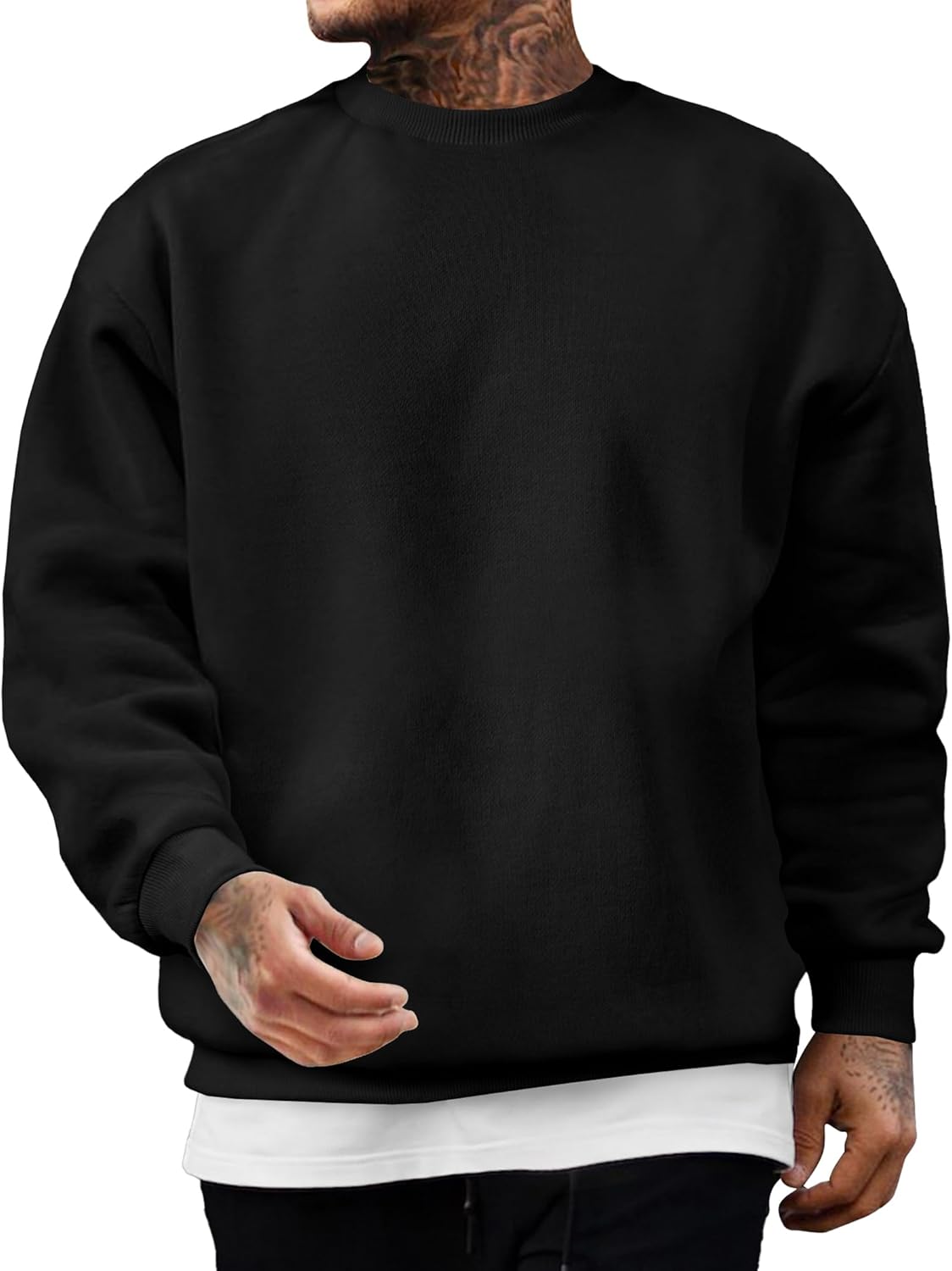 JMIERR Cotton Crewneck Sweatshirt for Men