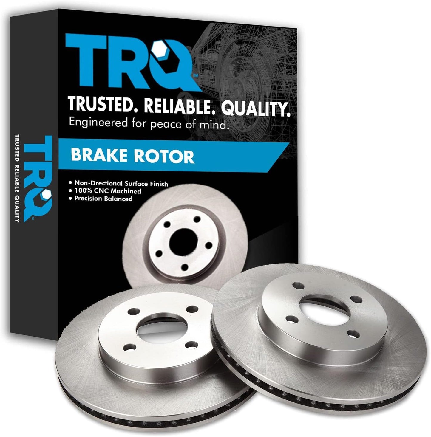 TRQ Front Brake Rotors Set Vented for Chevrolet Cobalt & More