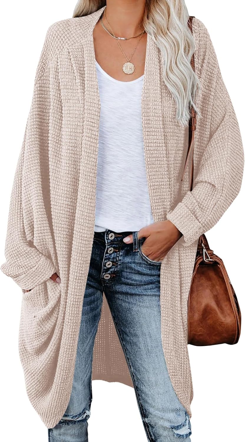 ZoeAce Womens Open Front Knit Cardigan for Cozy Style