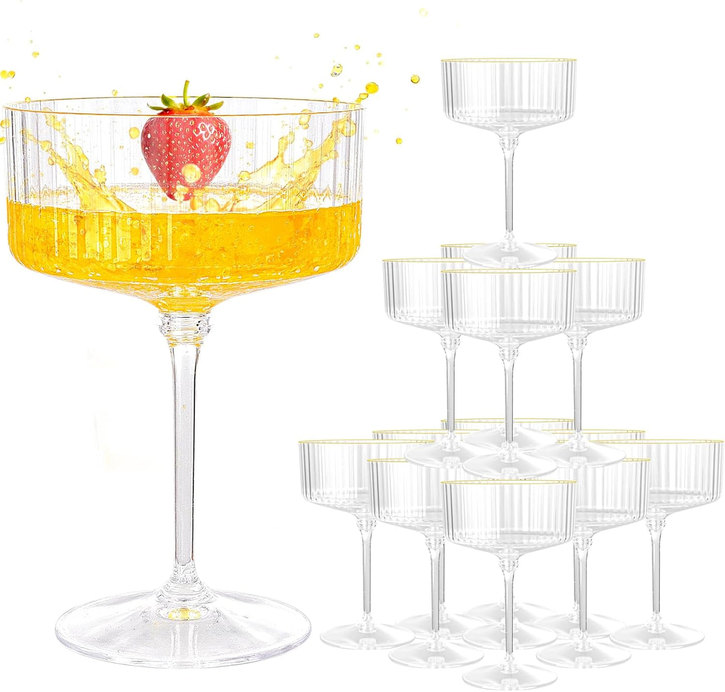Elegant 20pcs Plastic Martini Glasses for Parties and Events