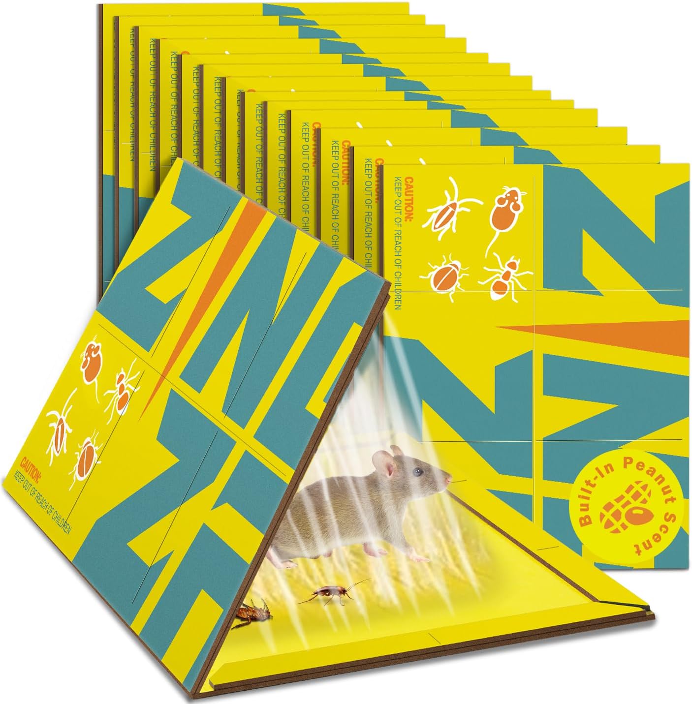 ZingZap 13-Pack Peanut Scent Glue Traps - 3X Faster Catch