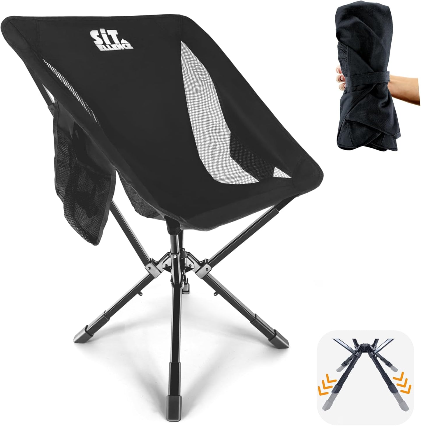 ADJ-S2 Folding Camping Chair - Quick Setup, 330LBS Capacity