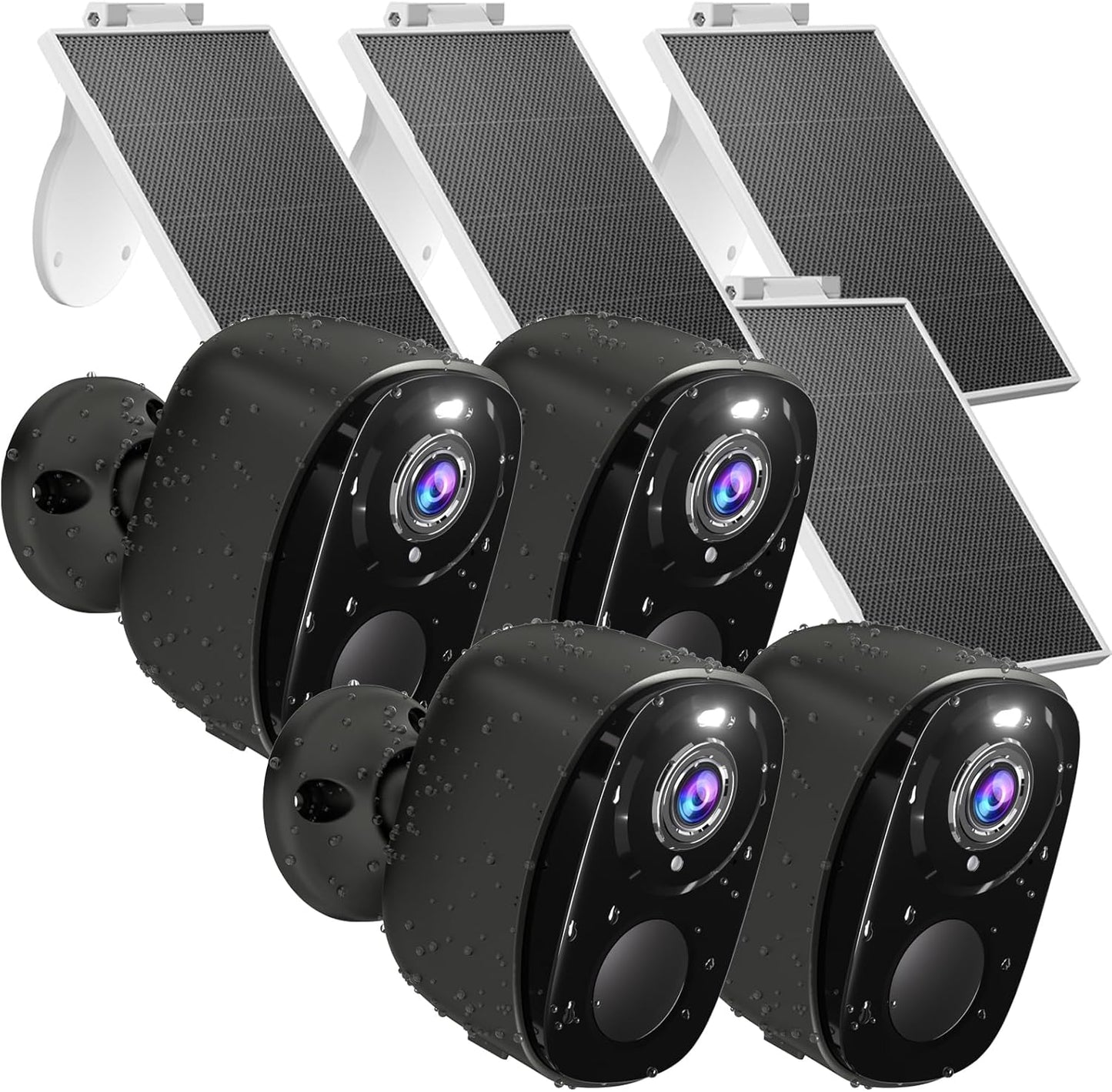 RICHCHO Solar Wireless Cameras: 2K, Color Night Vision, AI Detection