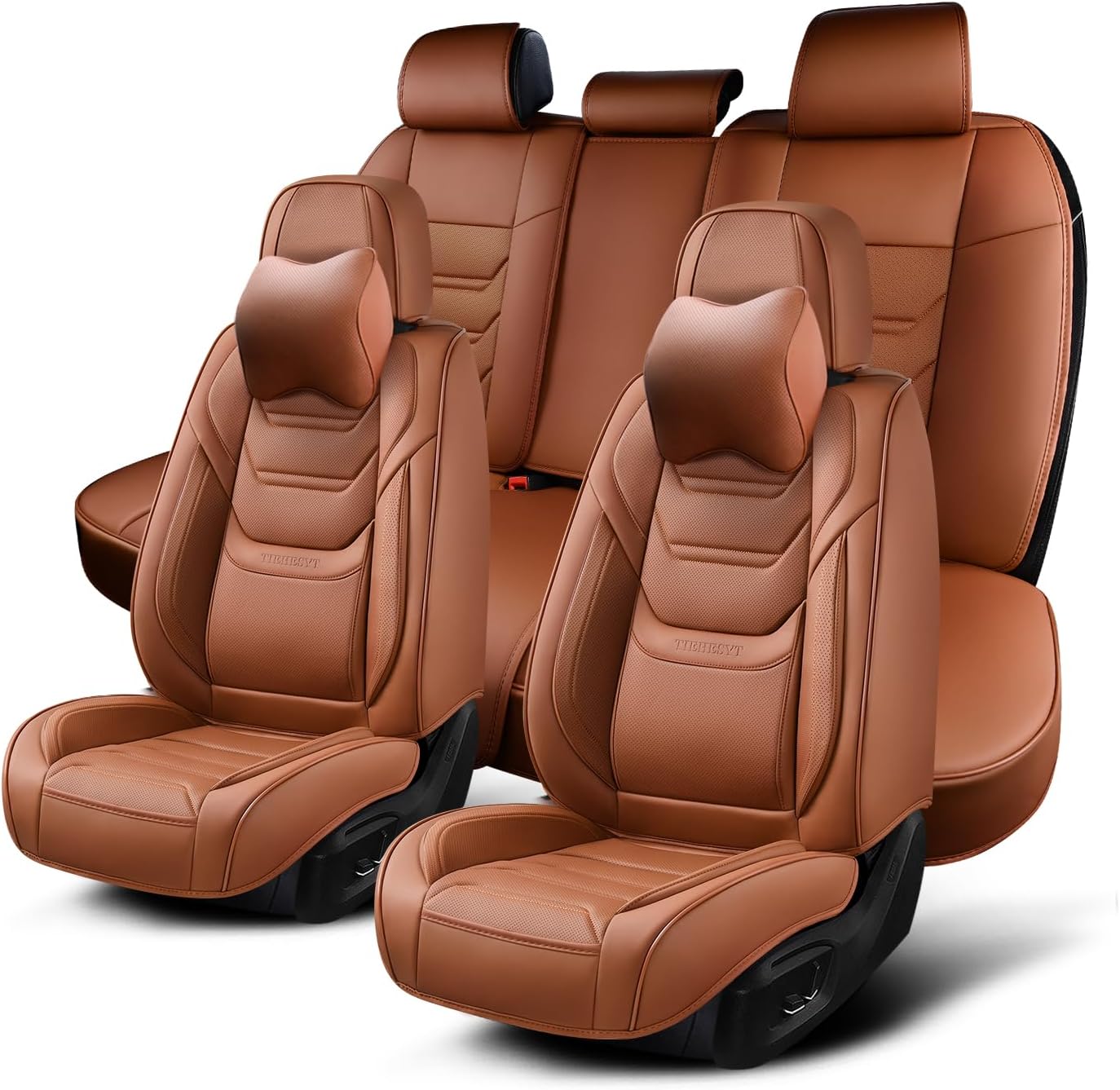 Breathable Leather Car Seat Covers set - Reduce Fatigue!