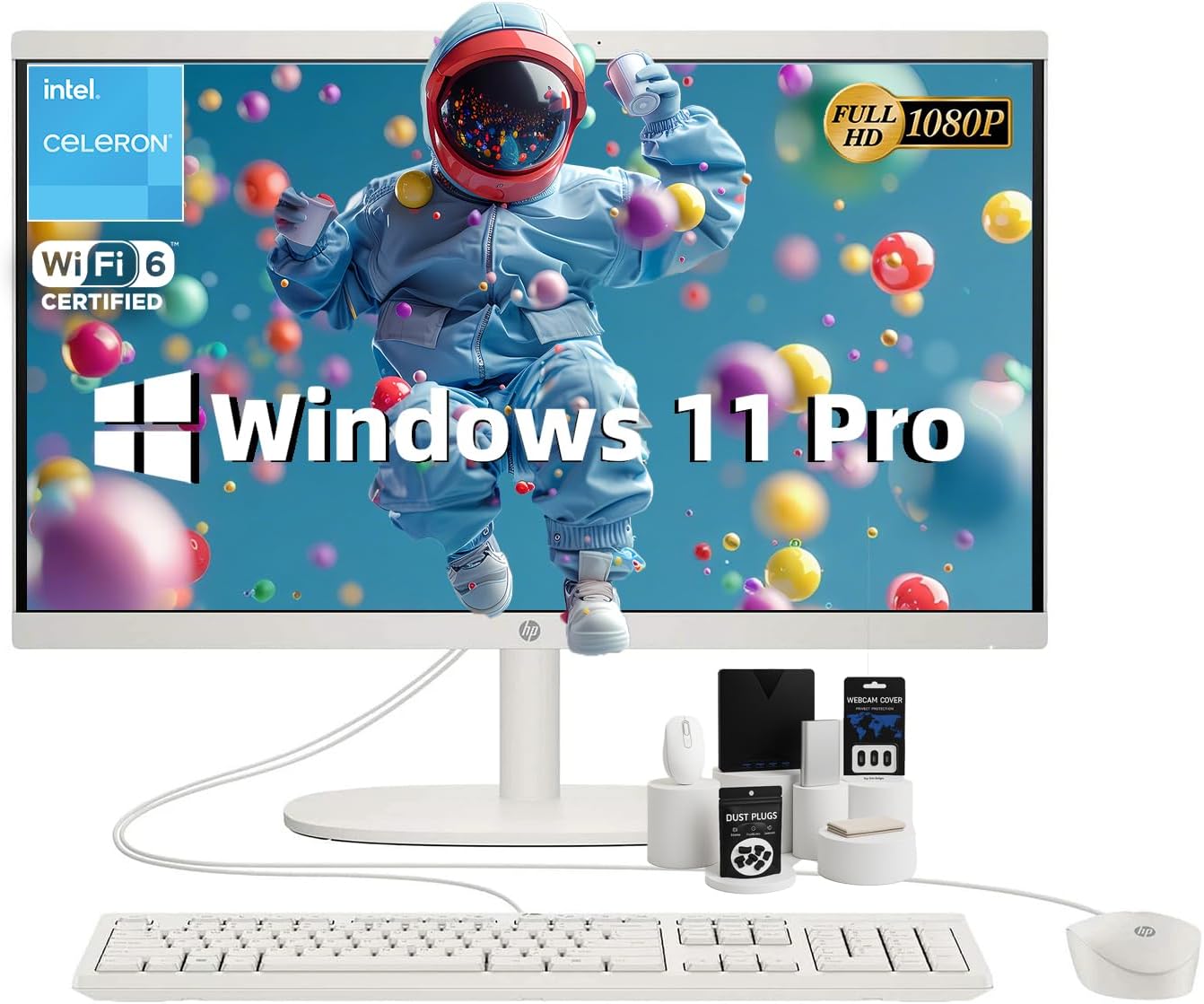 HP All-in-One Desktop Computer with 21.5in FHD Display