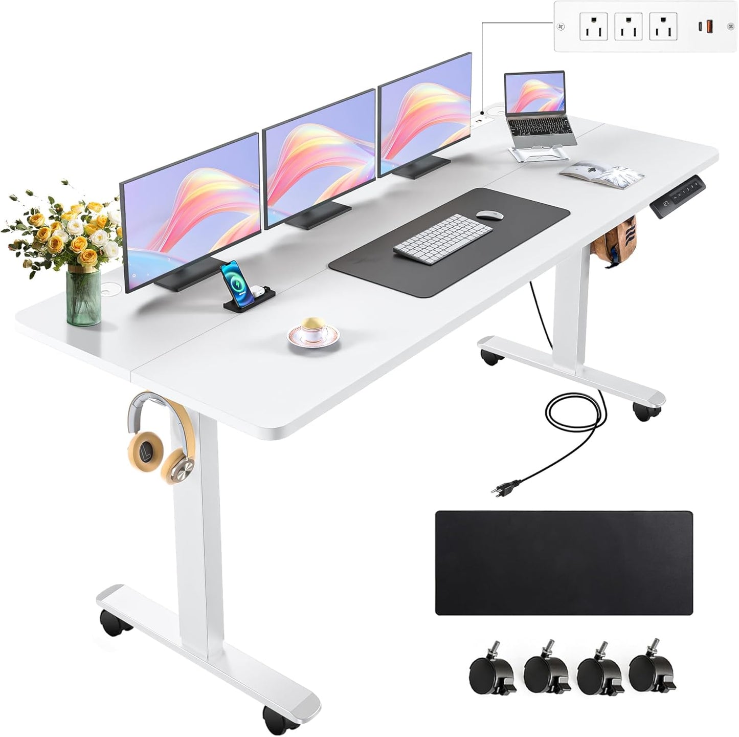 farexon Electric Standing Desk with Outlets and USB Ports