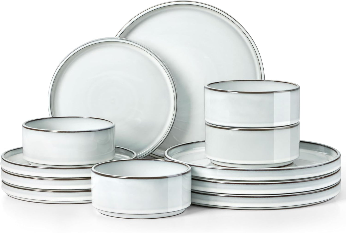 Herogo Stoneware Dinnerware Set for 4 with Rustic Terracotta