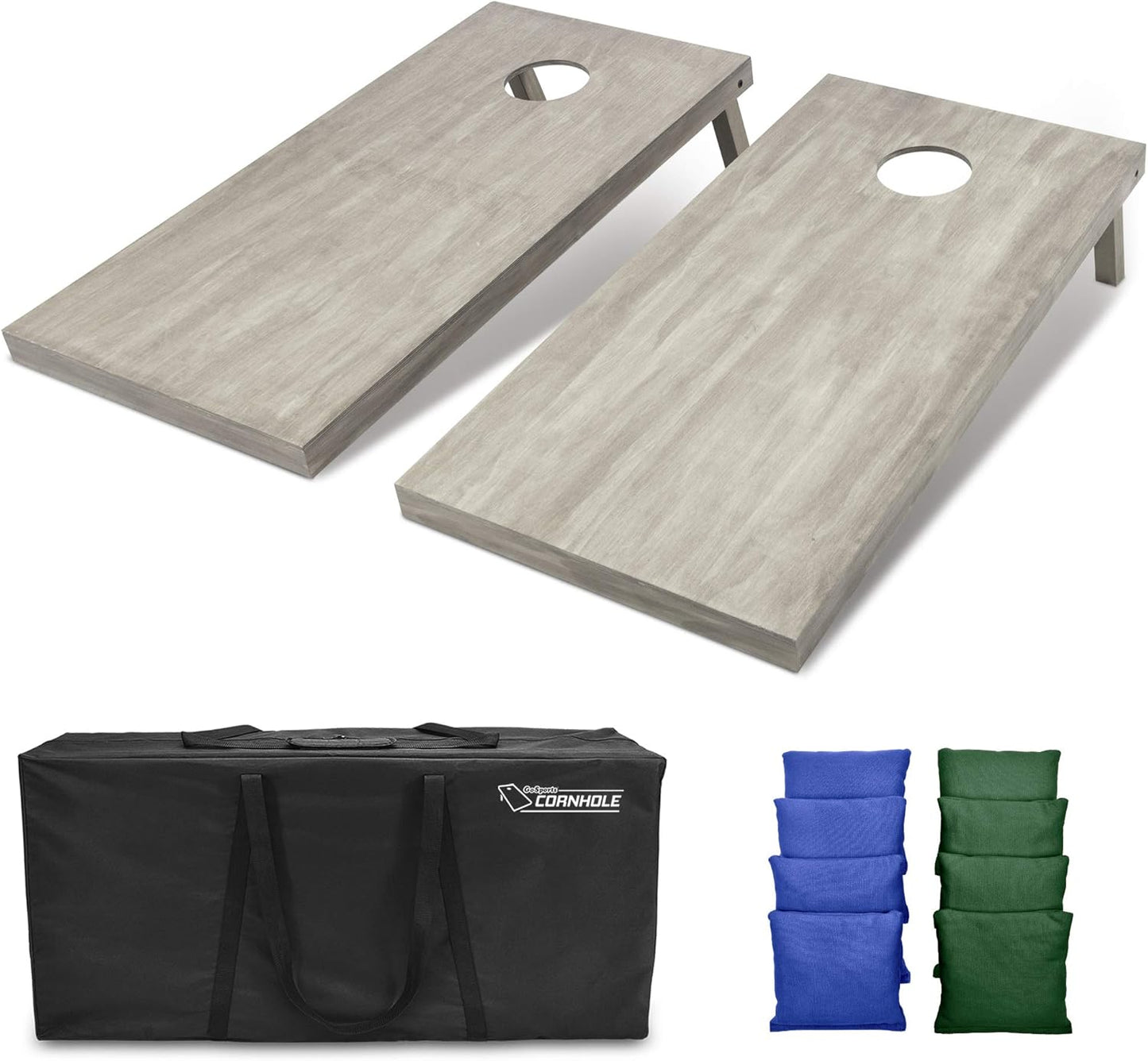 GoSports 4 ft x 2 ft Wooden Cornhole Boards Set with Bags