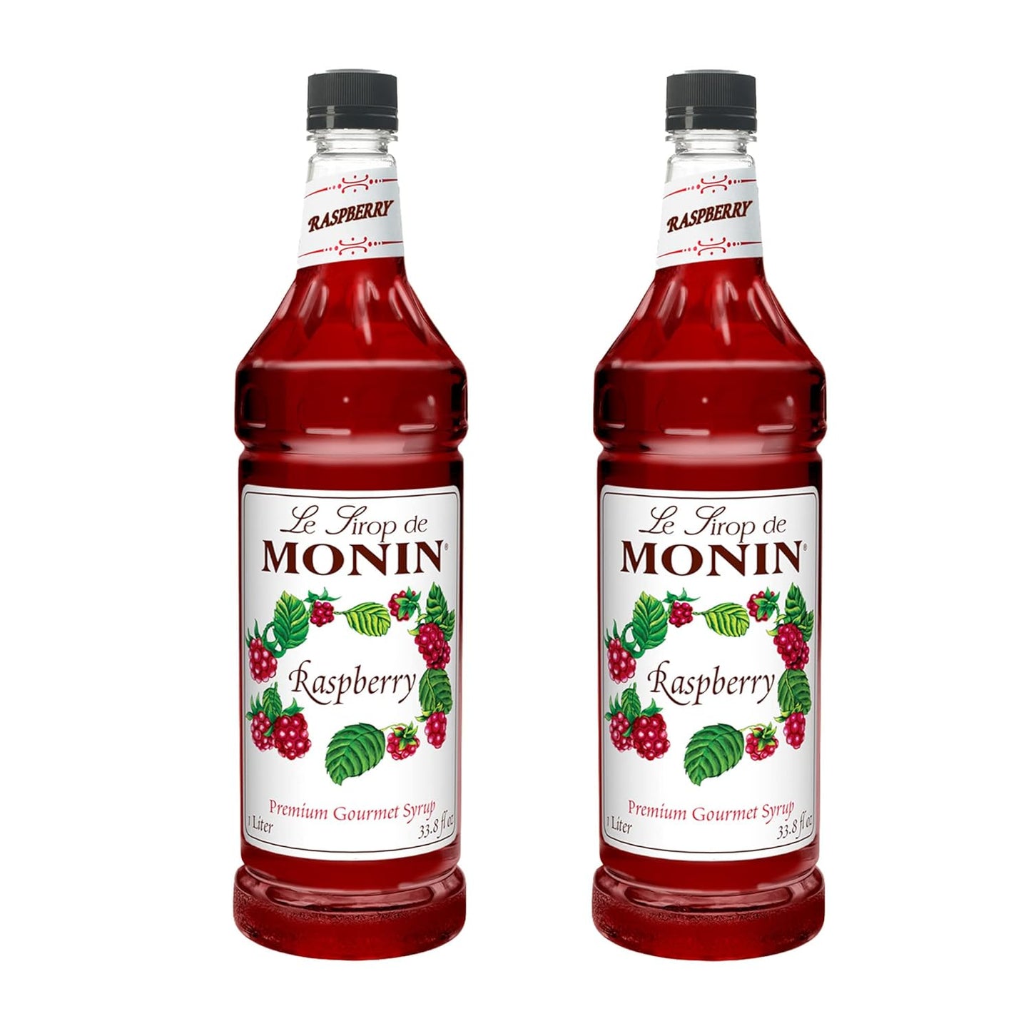 Monin Raspberry Syrup for Cocktails and Lemonades, 2-Pack