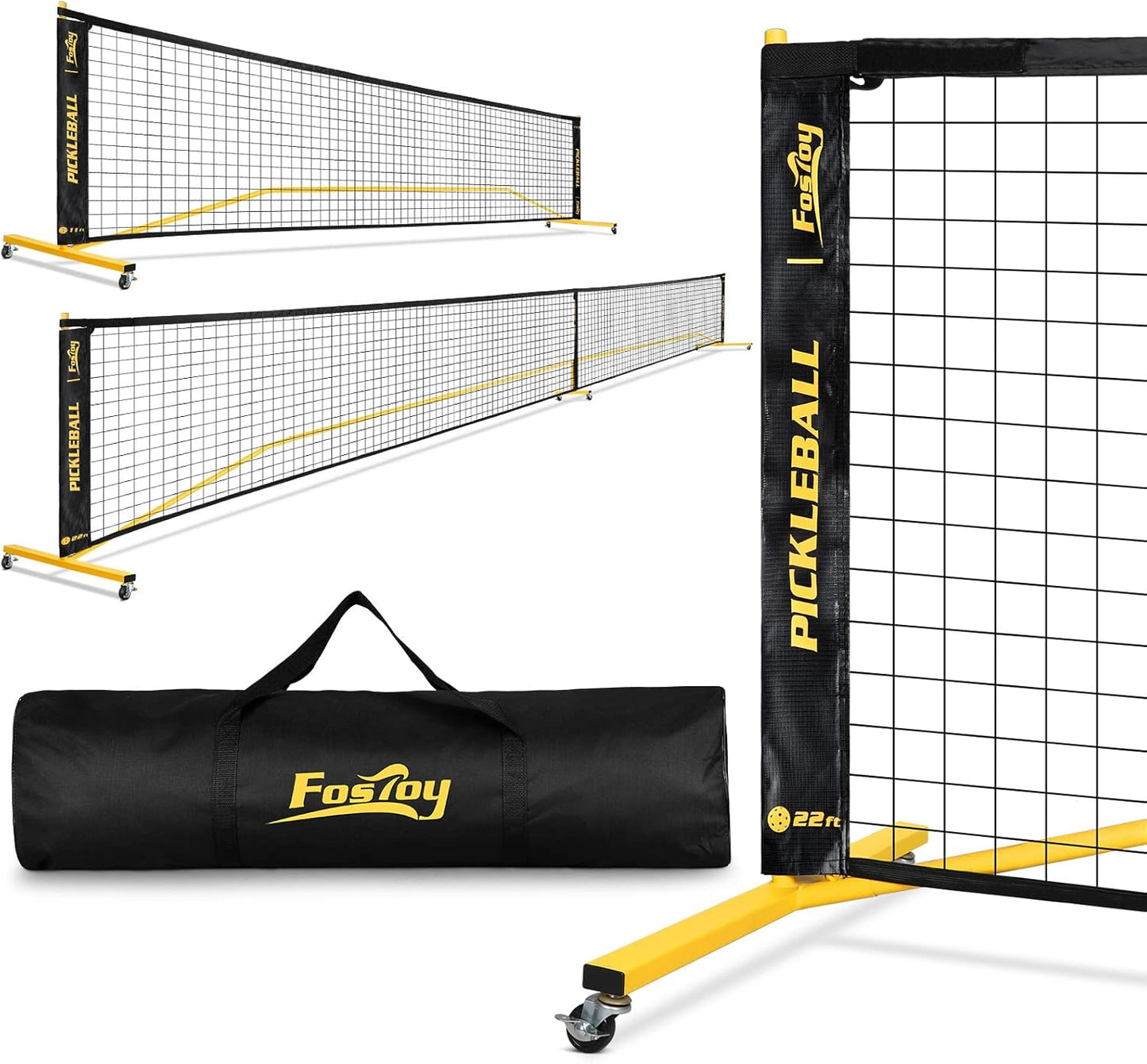 Portable Pickleball Net Set with Wheels for Easy Transport