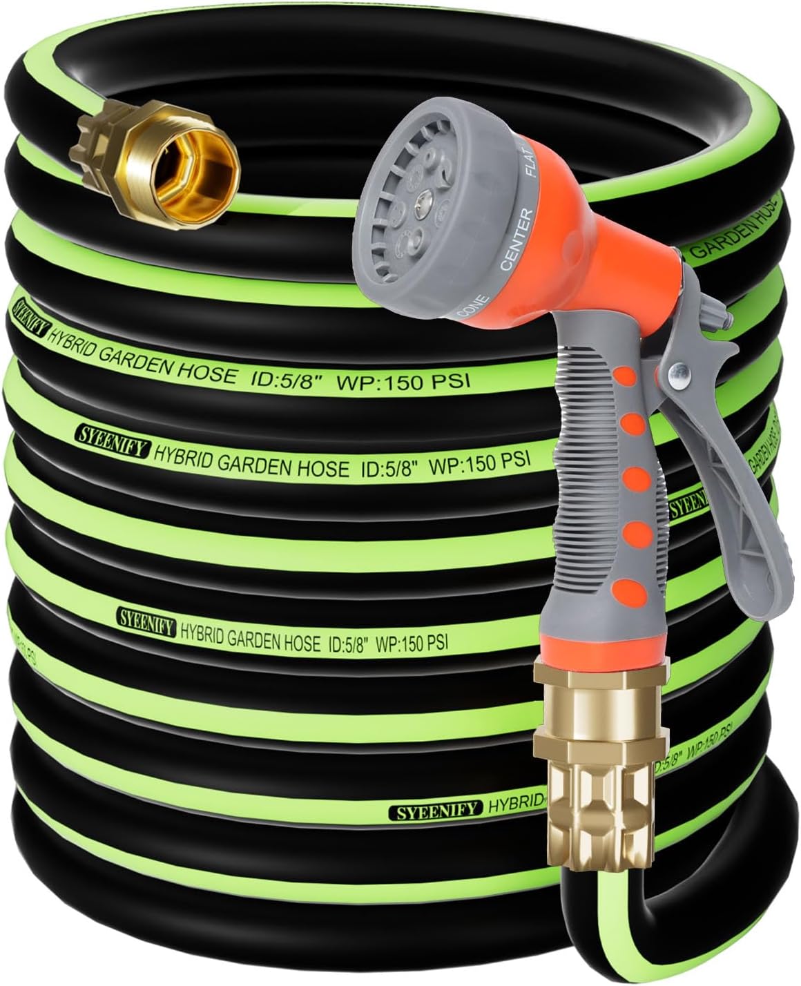 SYEENIFY 75ft Heavy Duty No Kink Water Hose for All Uses