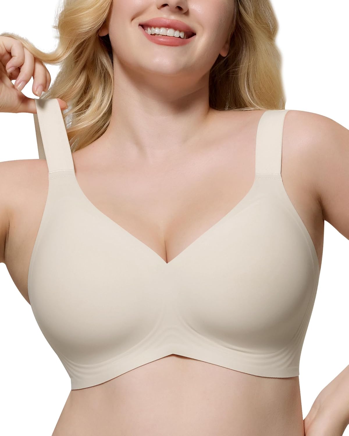 HORISUN Wireless Seamless Push Up T Shirt Bra for Women