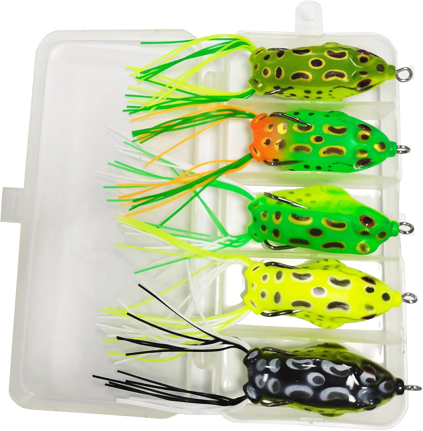 5pc Topwater Frog Lures Set for Bass, 5g/8g/12g Crankbaits in Bait Box!