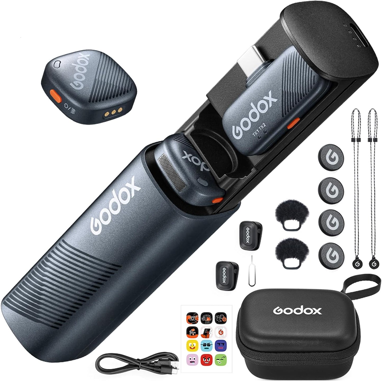 GODOX Cube-SC Kit2 Wireless Lavalier Microphones for iPhone