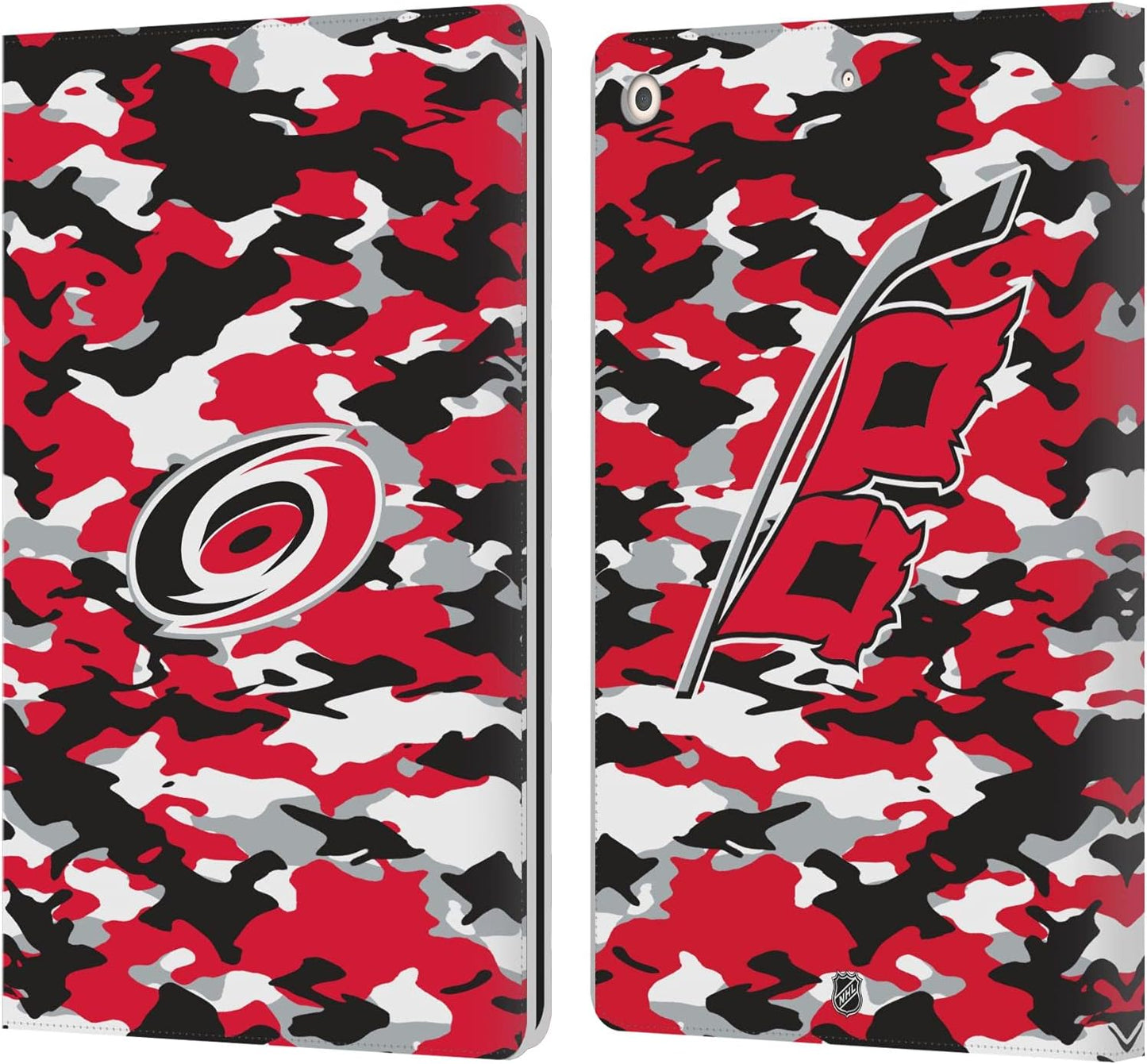 NHL Camouflage Carolina Hurricanes Leather Wallet Case for iPad
