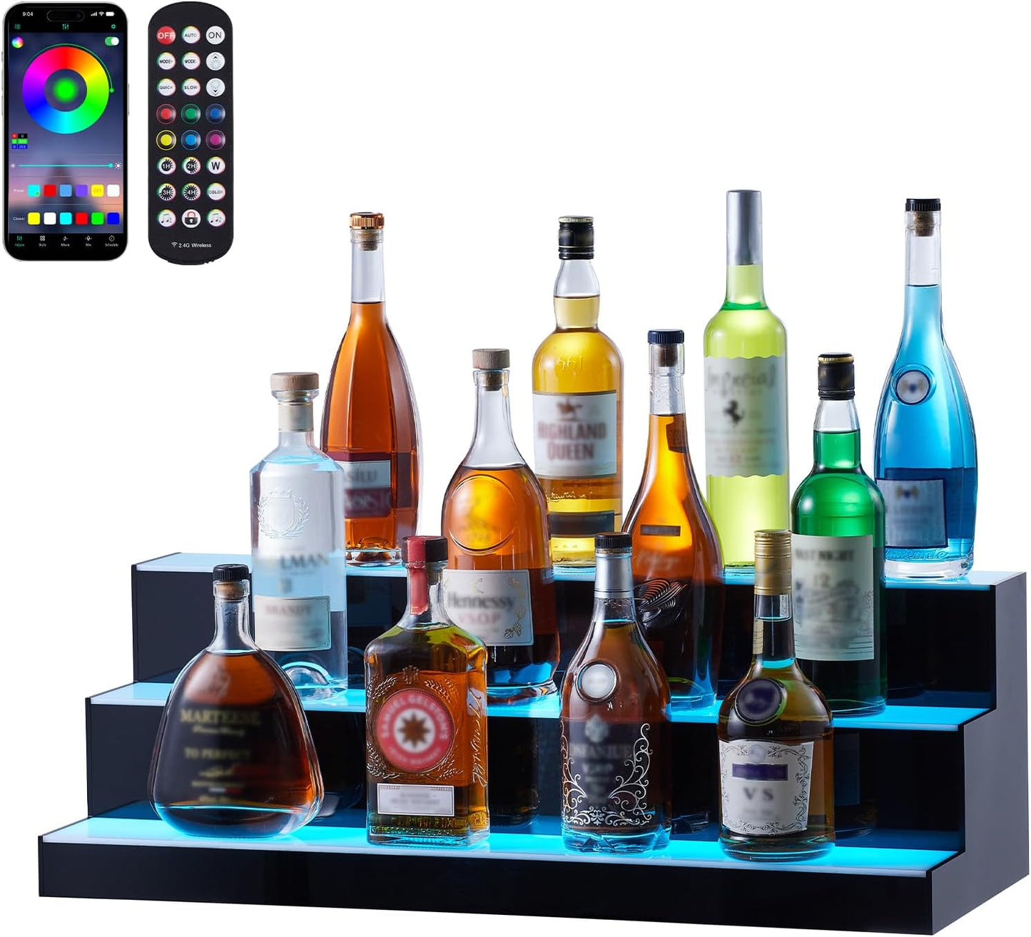 VEVOR LED Lighted Liquor Bottle Display for Home Bars and Parties