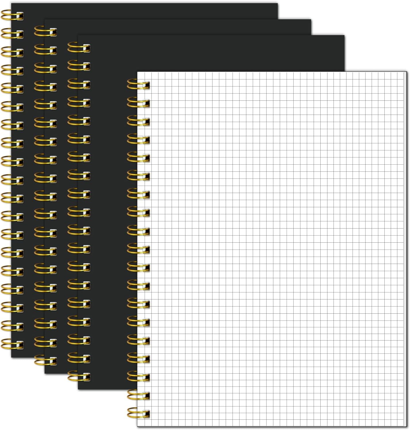 High-Quality Black Grid Notebooks 4 Pack - Ideal for Engineering Work