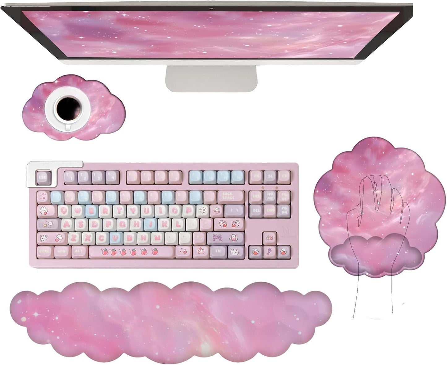 Galaxy Ergonomic Wrist Rest Set | Non-Slip Memory Foam Support